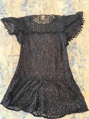 Pilyq Black Crochet Lace Swim Coverup